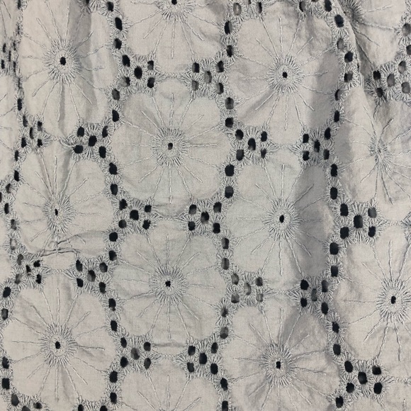 Lane Bryant Blue Eyelet Blouse Size 18/20 Boho Cottagecore Flutter Sleeve Cotton - Picture 7 of 14